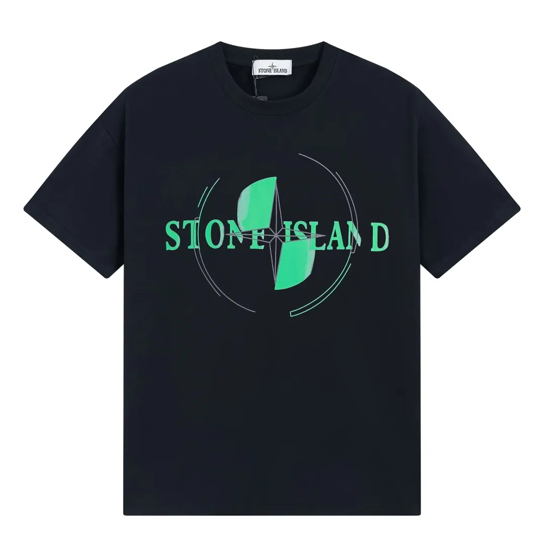 W659#P110💰 [Stone lsland/Stone Island summer sci-fi compass printed short-sleeved T-shirt] ⚠️[Original creation with high control of details] -Made of 230g combed cotton 32-count double yarn, soft and comfortable to the touch, sweat-absorbent and breathable. -Simple basic and versatile style, original single quality, the first choice for couples. -Made by a large factory, four needles and five threads on the shoulder, neat alignment, high quality workmanship. -Same style for men and women, very versatile One piece by hand, the details are clearly visible. Color: Black White Size: M L
